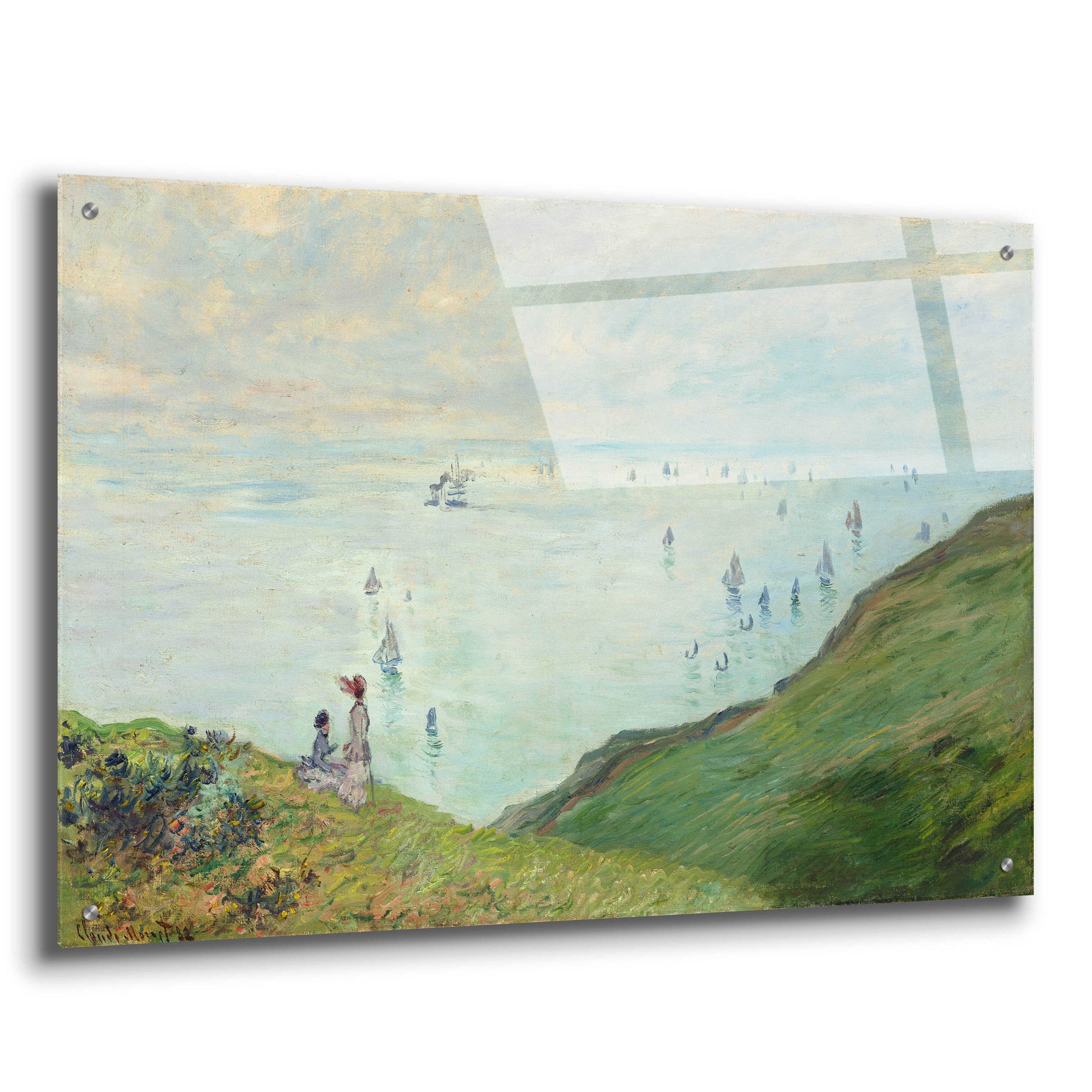 Epic Art 'Cliffs At Pourville' by Claude Monet, Acrylic Glass Wall Art,36x24