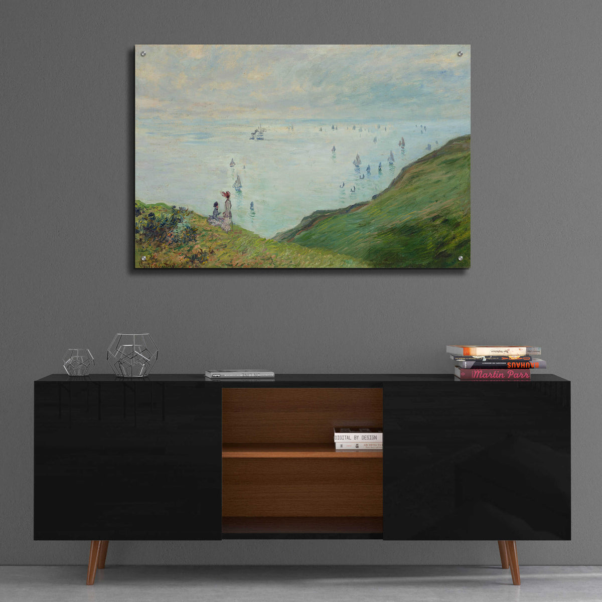 Epic Art 'Cliffs At Pourville' by Claude Monet, Acrylic Glass Wall Art,36x24