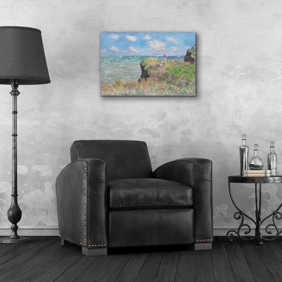 Epic Art 'Cliff Walk At Pourville' by Claude Monet, Acrylic Glass Wall Art,24x16