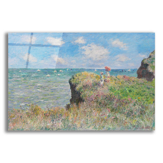 Epic Art 'Cliff Walk At Pourville' by Claude Monet, Acrylic Glass Wall Art
