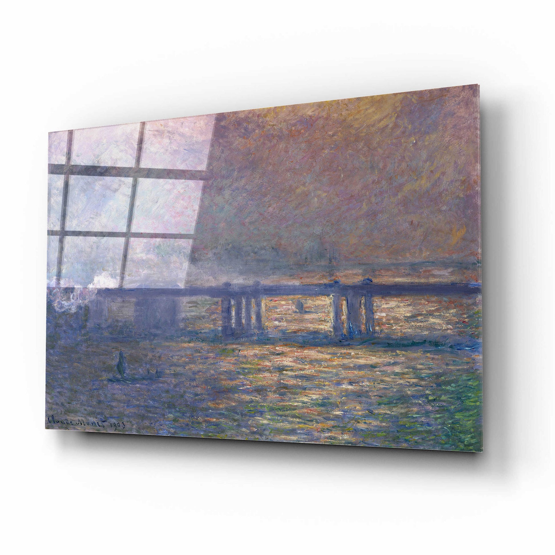 Epic Art 'Charing Cross Bridge' by Claude Monet, Acrylic Glass Wall Art,16x12
