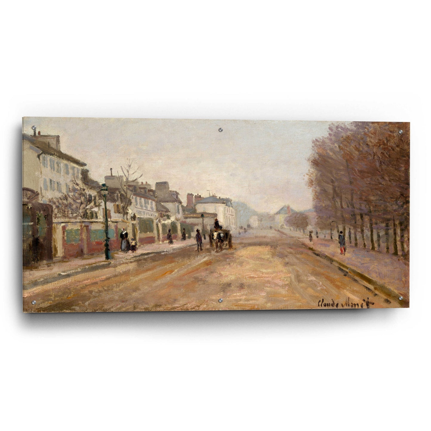 Epic Art 'Boulevard Heloise, Argenteuil' by Claude Monet, Acrylic Glass Wall Art,48x24