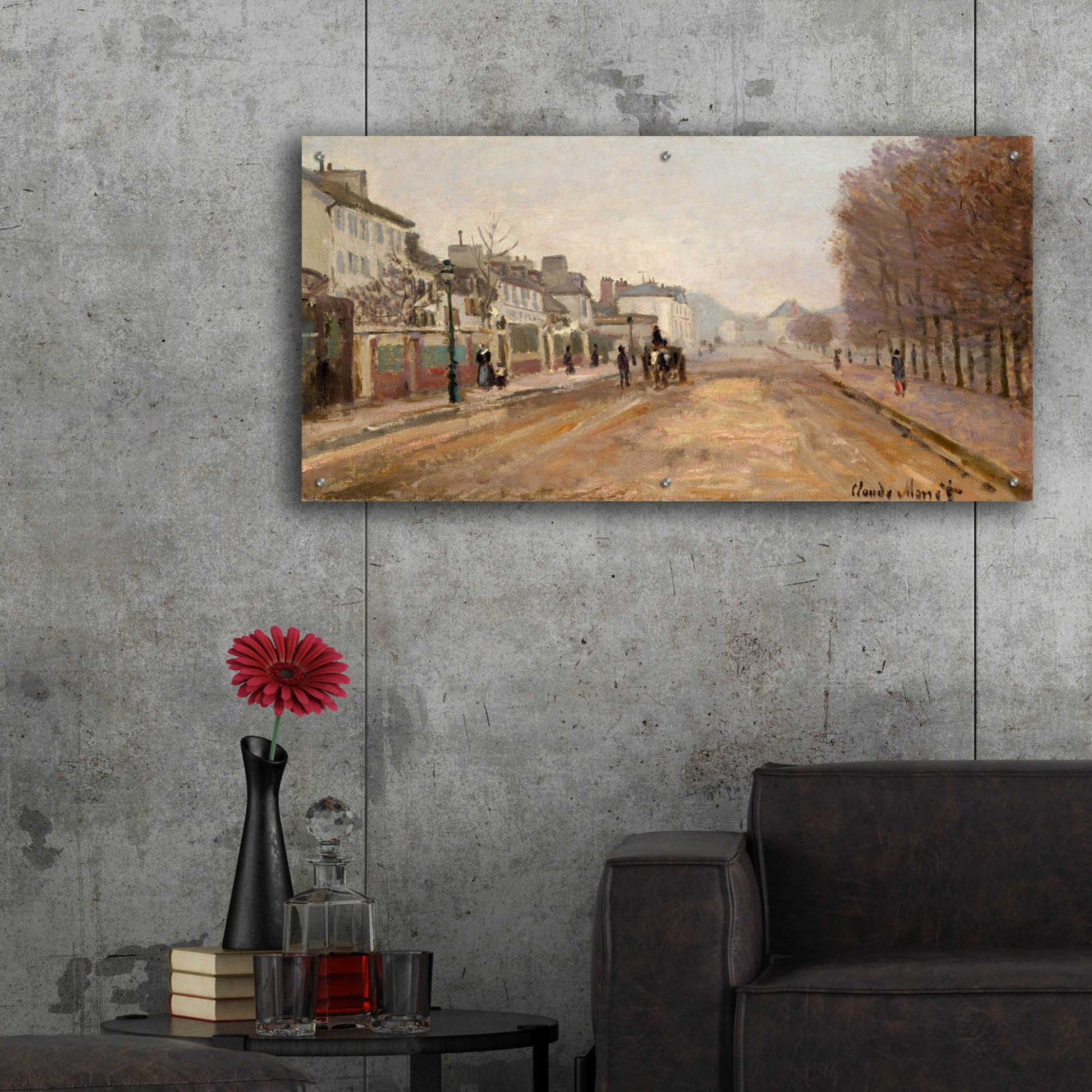 Epic Art 'Boulevard Heloise, Argenteuil' by Claude Monet, Acrylic Glass Wall Art,48x24