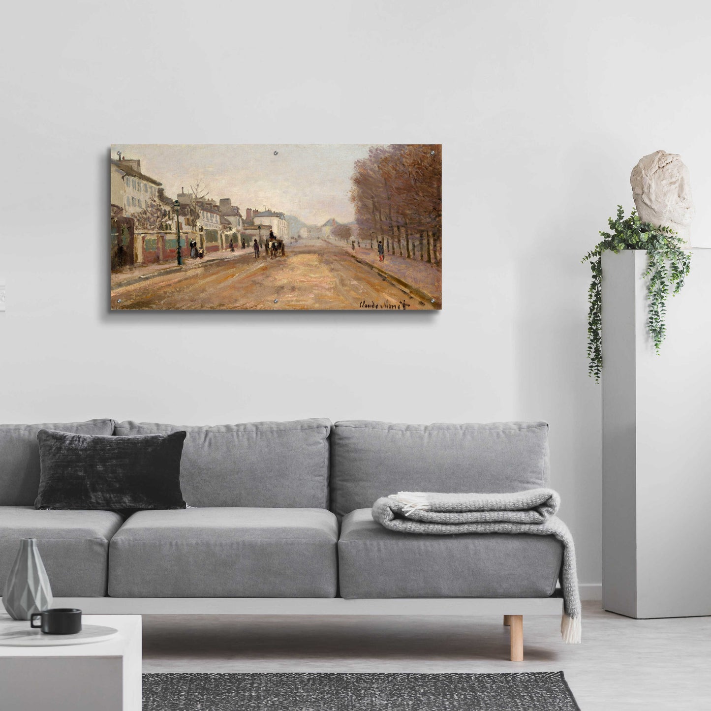 Epic Art 'Boulevard Heloise, Argenteuil' by Claude Monet, Acrylic Glass Wall Art,48x24