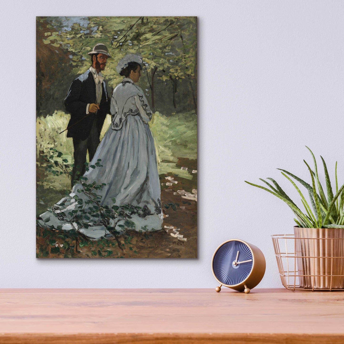 Epic Art 'Bazile And Camille' by Claude Monet, Acrylic Glass Wall Art,12x16