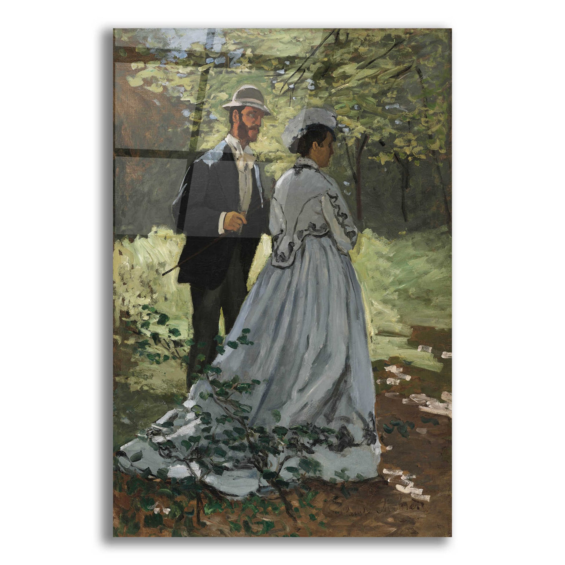 Epic Art 'Bazile And Camille' by Claude Monet, Acrylic Glass Wall Art,12x16