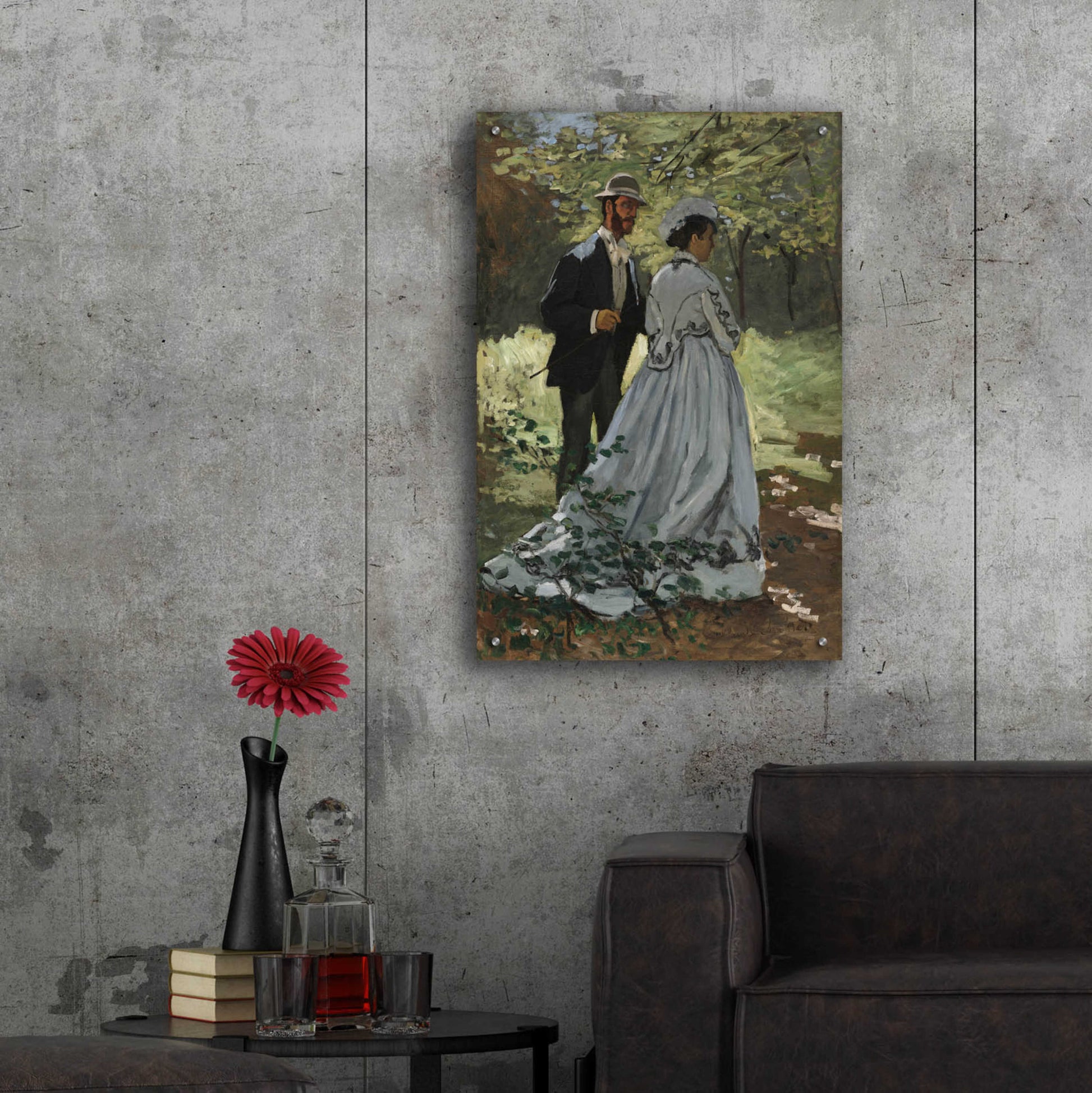 Epic Art 'Bazile And Camille' by Claude Monet, Acrylic Glass Wall Art,24x36