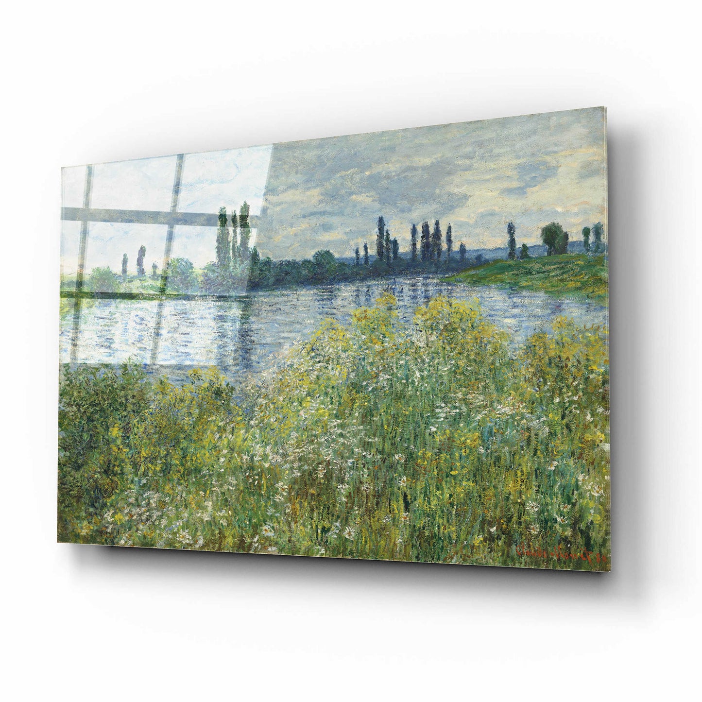Epic Art 'Banks Od The Seine, Vetheuil' by Claude Monet, Acrylic Glass Wall Art,16x12