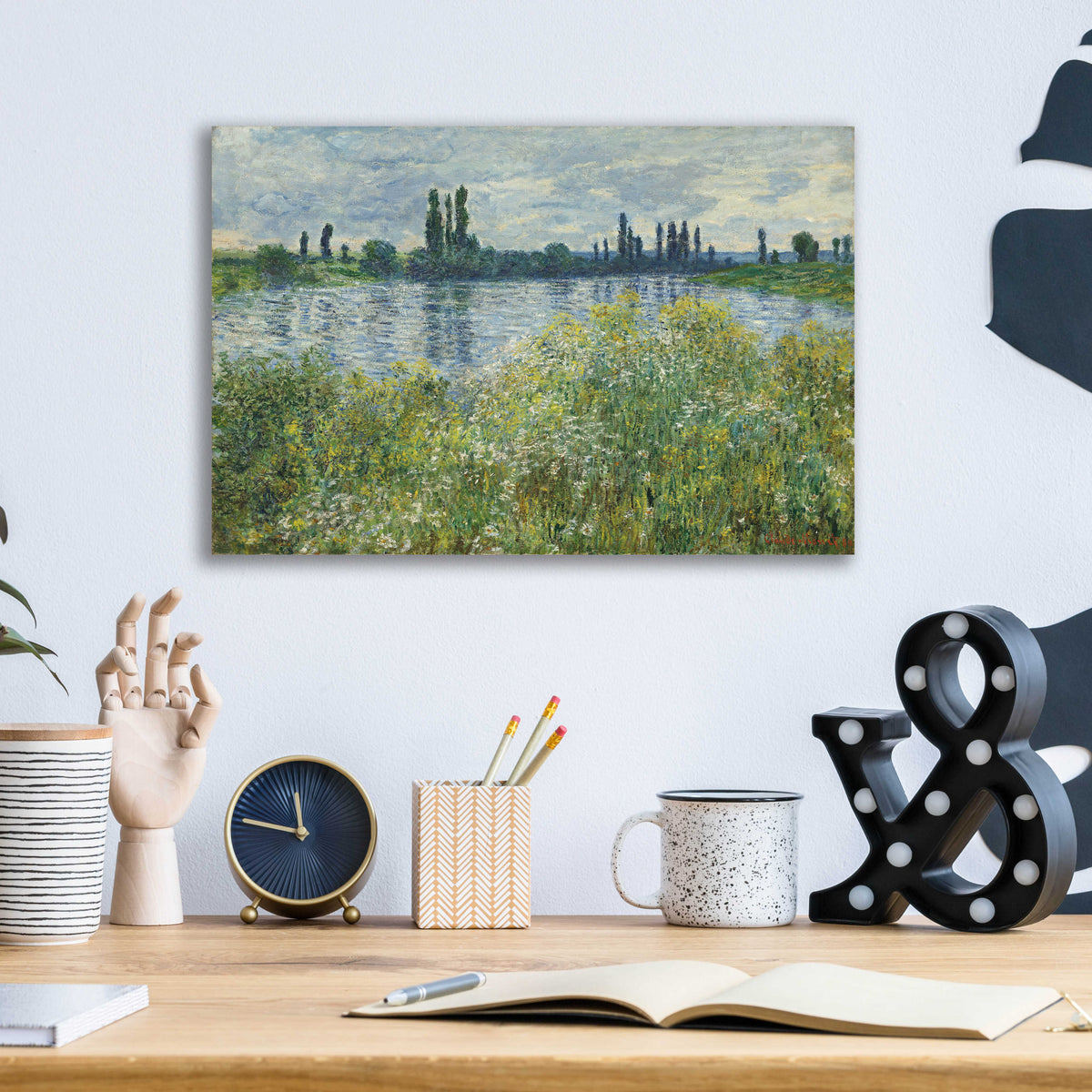 Epic Art 'Banks Od The Seine, Vetheuil' by Claude Monet, Acrylic Glass Wall Art,16x12