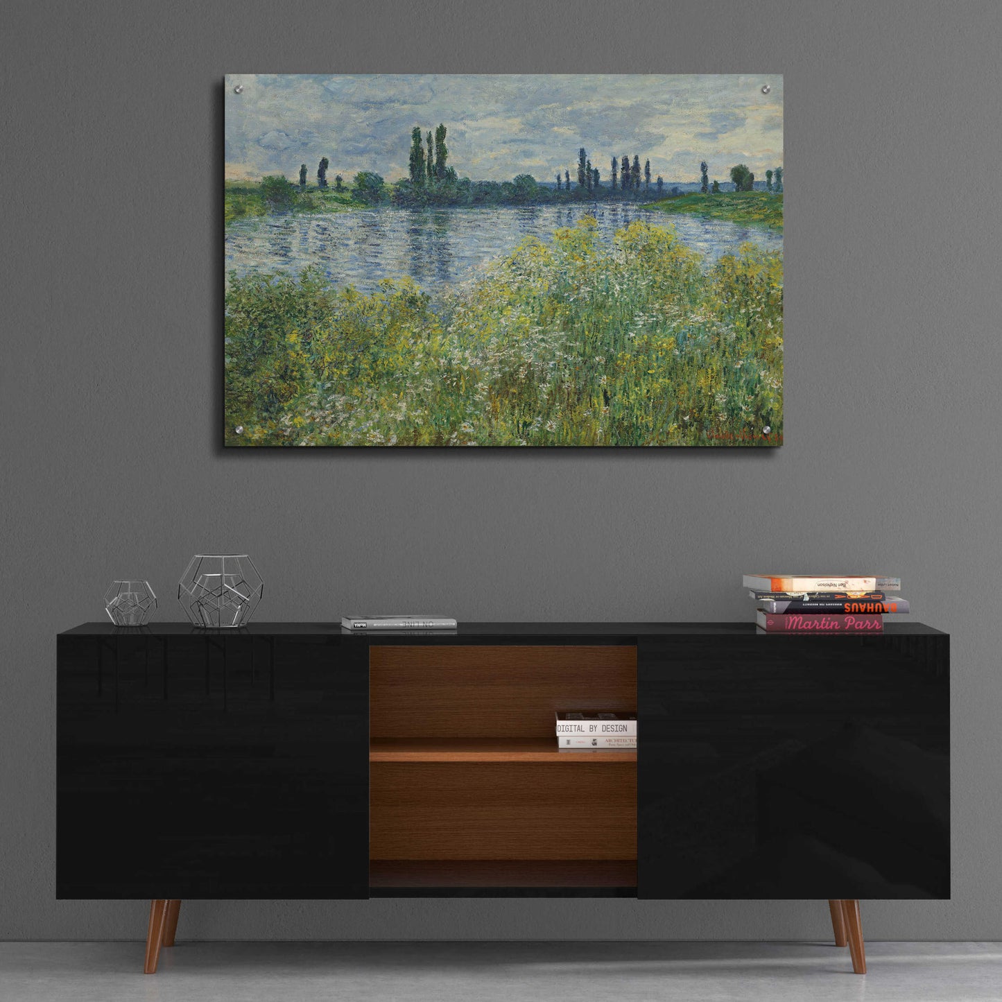 Epic Art 'Banks Od The Seine, Vetheuil' by Claude Monet, Acrylic Glass Wall Art,36x24