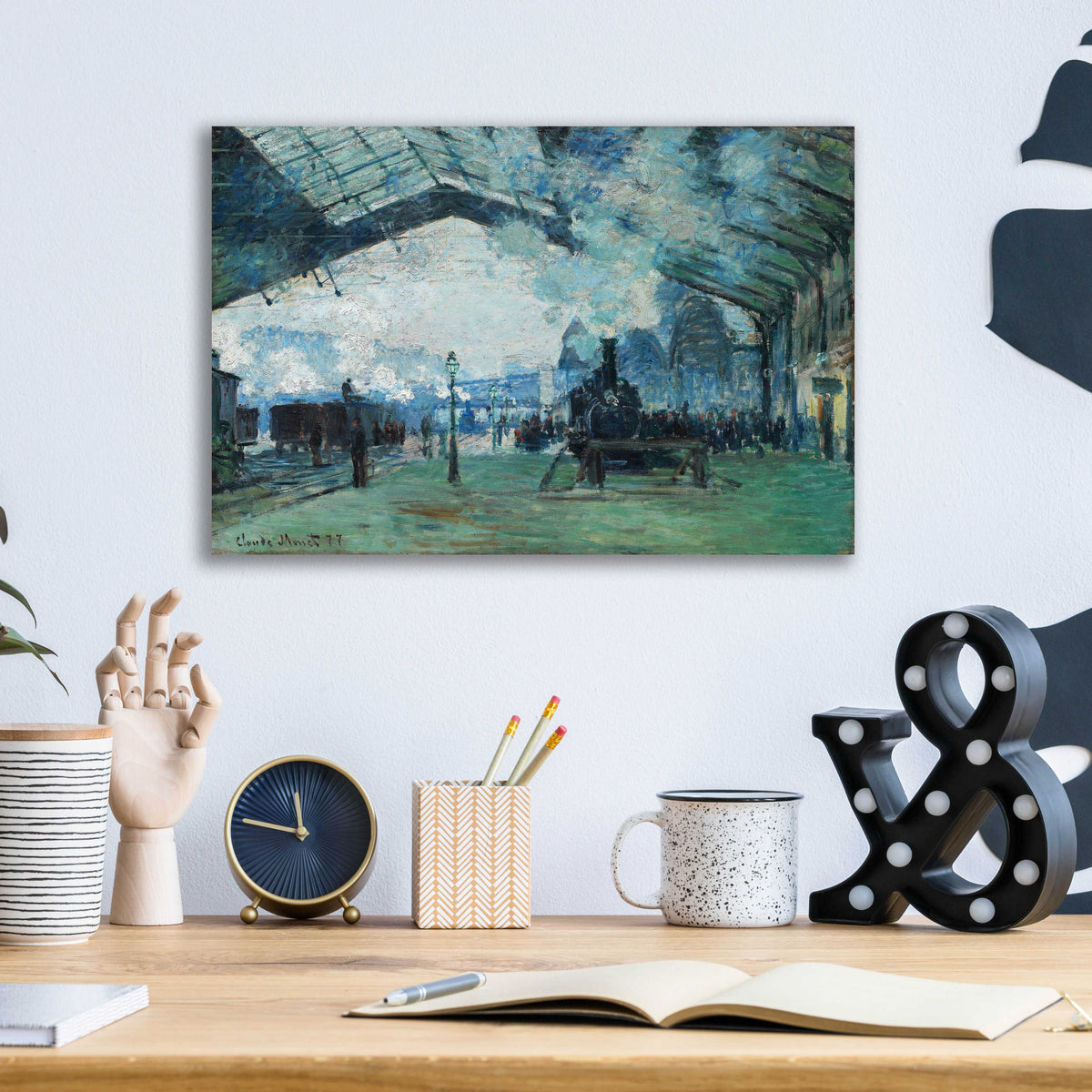 Epic Art 'Ariival Of The Normandy Train' by Claude Monet, Acrylic Glass Wall Art,16x12