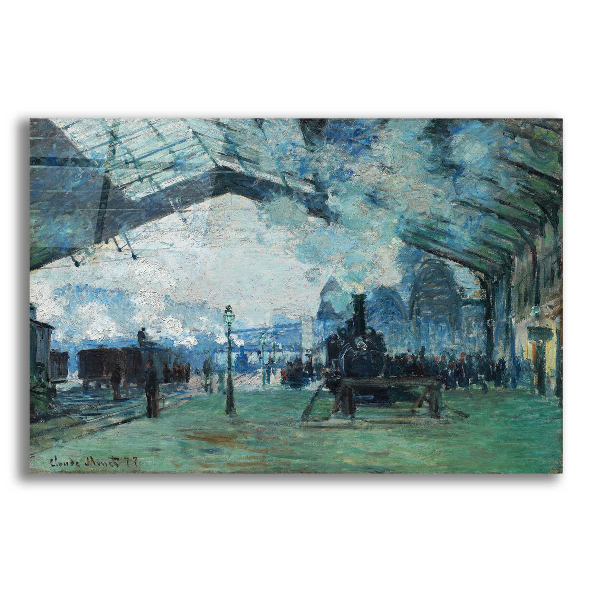 Epic Art 'Ariival Of The Normandy Train' by Claude Monet, Acrylic Glass Wall Art,16x12