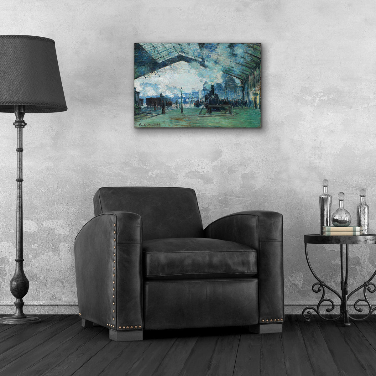 Epic Art 'Ariival Of The Normandy Train' by Claude Monet, Acrylic Glass Wall Art,24x16