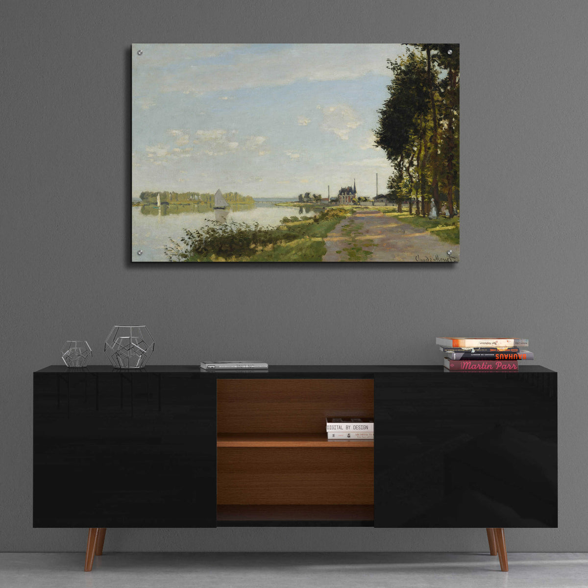 Epic Art 'Argenteuil' by Claude Monet, Acrylic Glass Wall Art,36x24