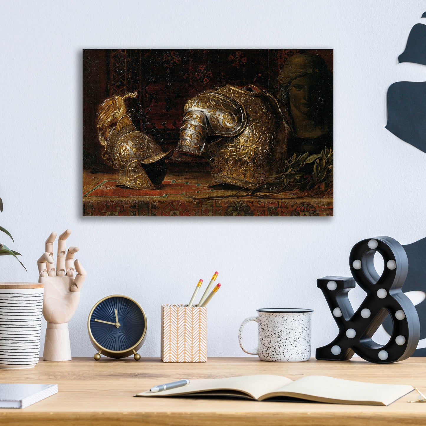 Epic Art 'Still Life with Armor' by Gustav Klimt, Acrylic Glass Wall Art,16x12