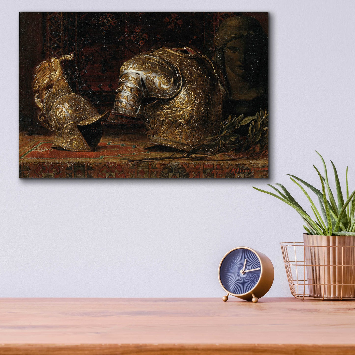 Epic Art 'Still Life with Armor' by Gustav Klimt, Acrylic Glass Wall Art,16x12