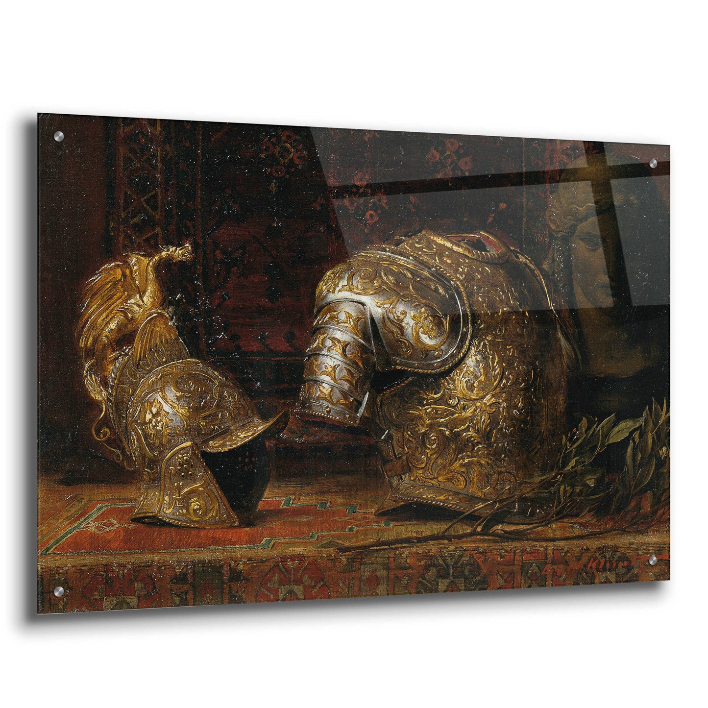 Epic Art 'Still Life with Armor' by Gustav Klimt, Acrylic Glass Wall Art,36x24