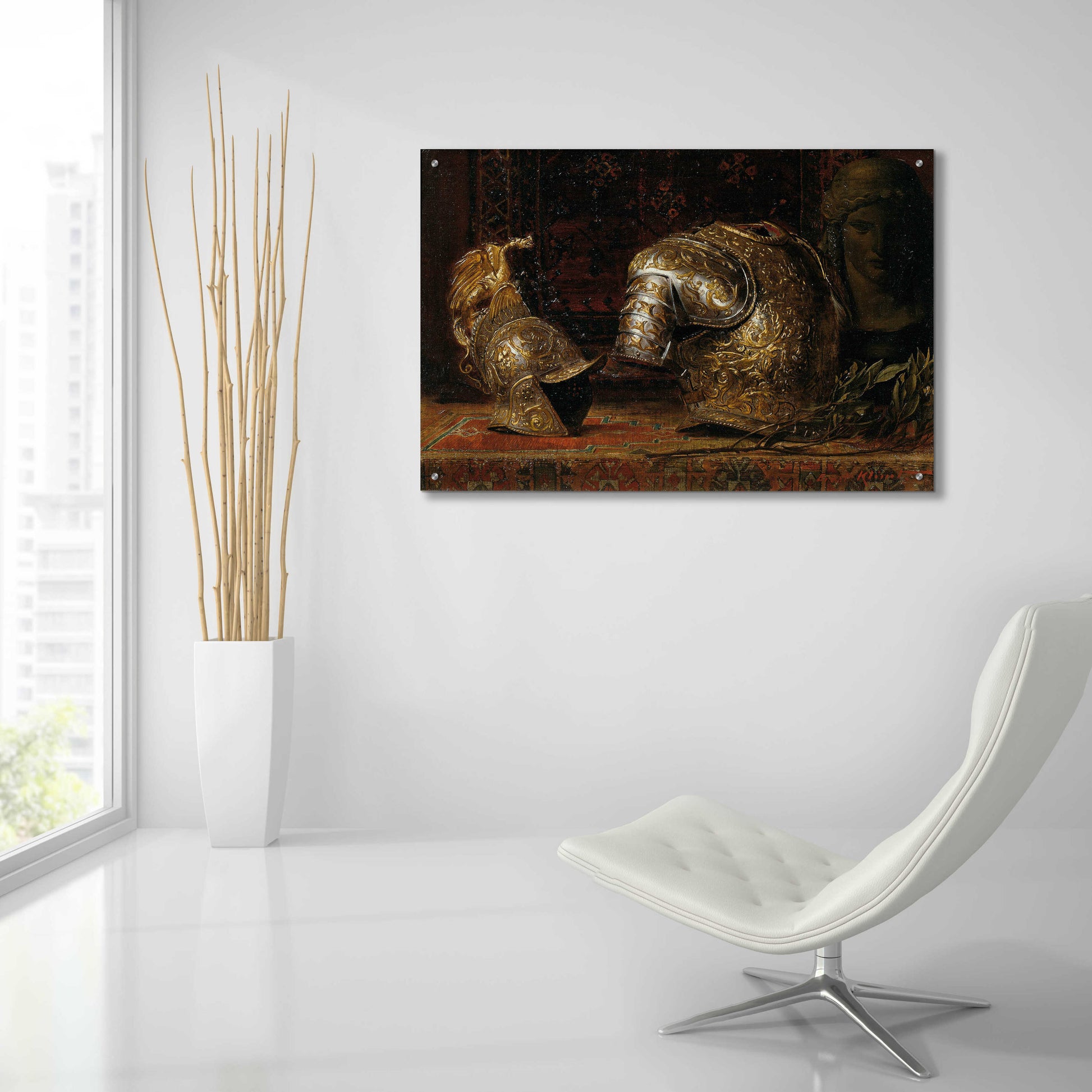 Epic Art 'Still Life with Armor' by Gustav Klimt, Acrylic Glass Wall Art,36x24