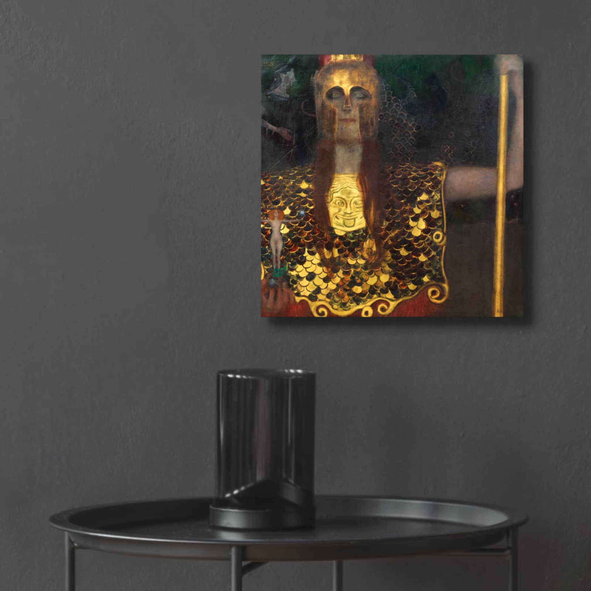 Epic Art 'Pallas Athene' by Gustav Klimt, Acrylic Glass Wall Art,12x12