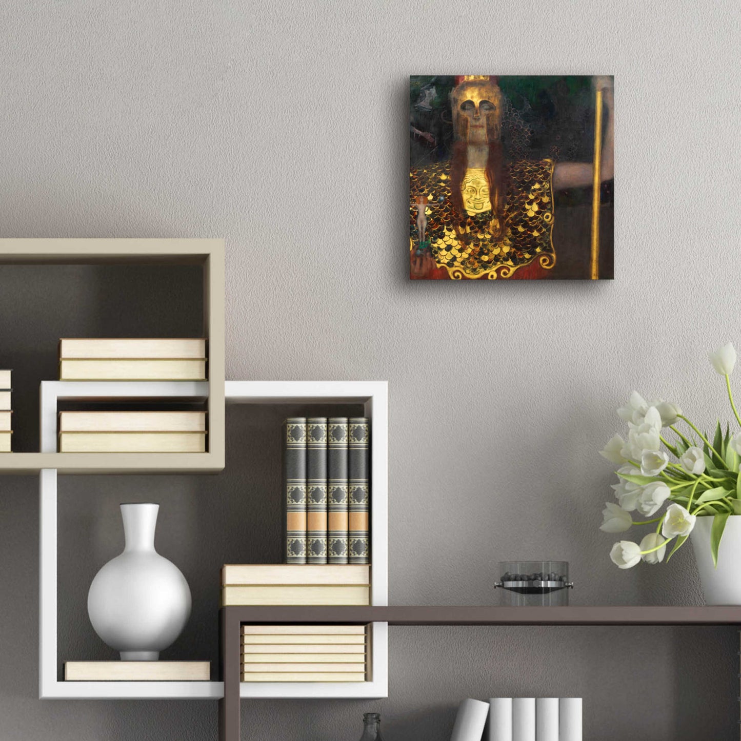 Epic Art 'Pallas Athene' by Gustav Klimt, Acrylic Glass Wall Art,12x12