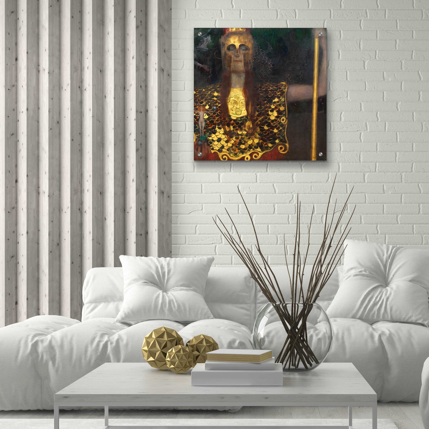 Epic Art 'Pallas Athene' by Gustav Klimt, Acrylic Glass Wall Art,24x24