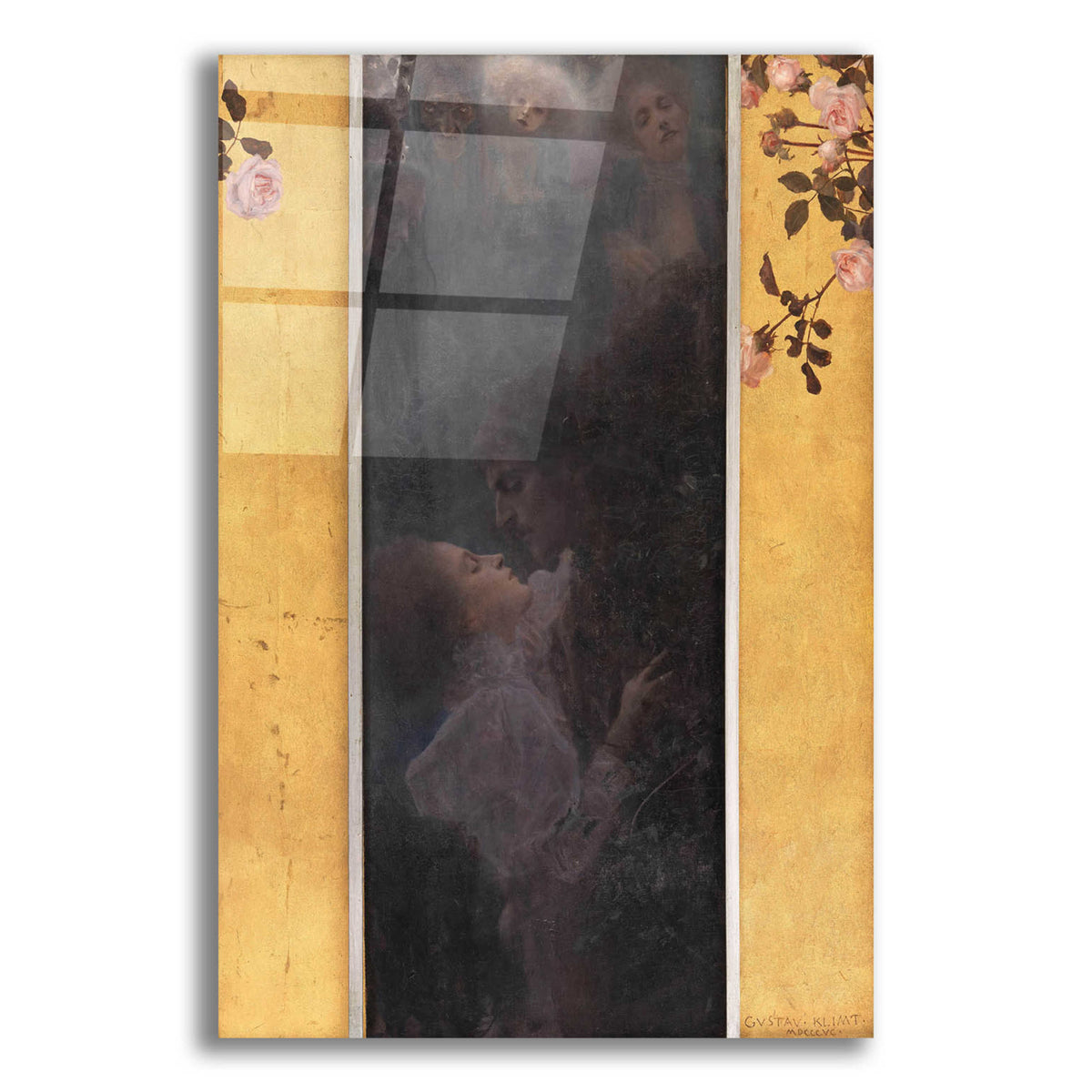 Epic Art 'Liebe copy' by Gustav Klimt, Acrylic Glass Wall Art