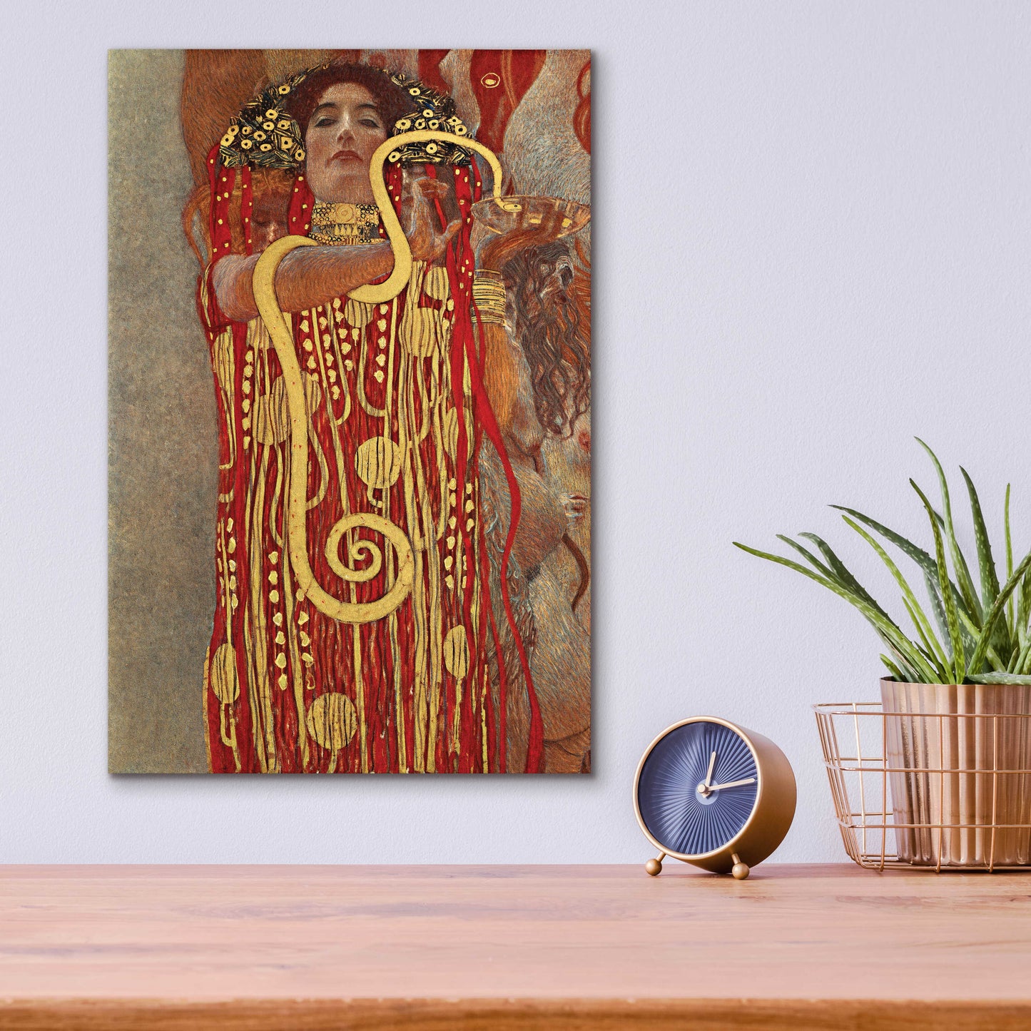 Epic Art 'Hygieia' by Gustav Klimt, Acrylic Glass Wall Art,12x16