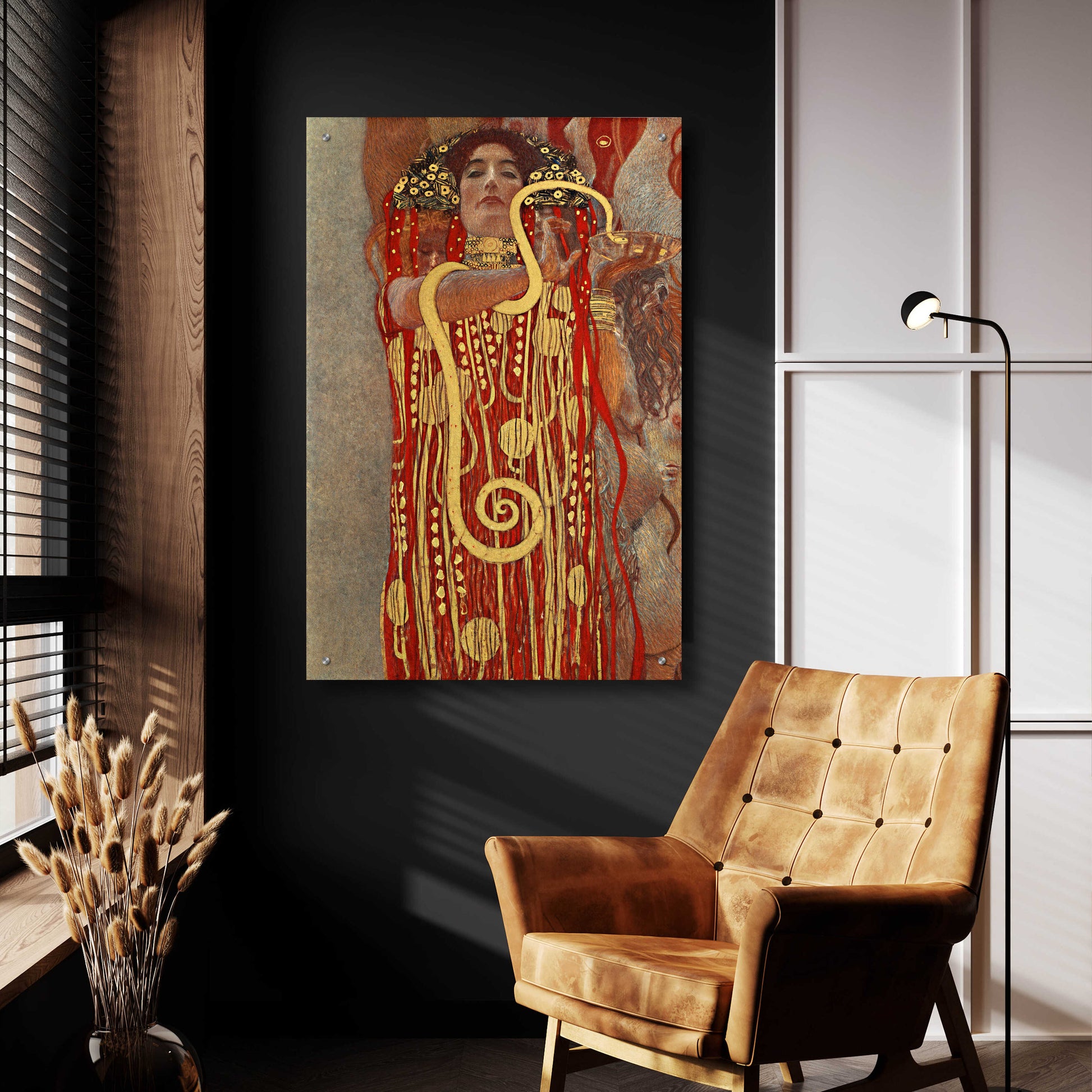 Epic Art 'Hygieia' by Gustav Klimt, Acrylic Glass Wall Art,24x36