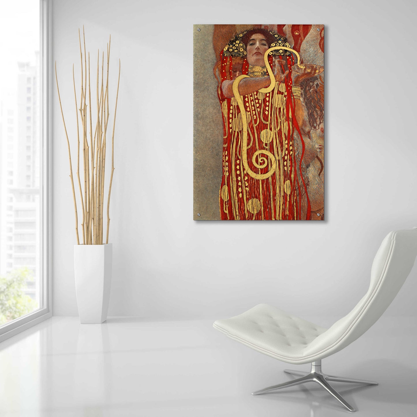 Epic Art 'Hygieia' by Gustav Klimt, Acrylic Glass Wall Art,24x36