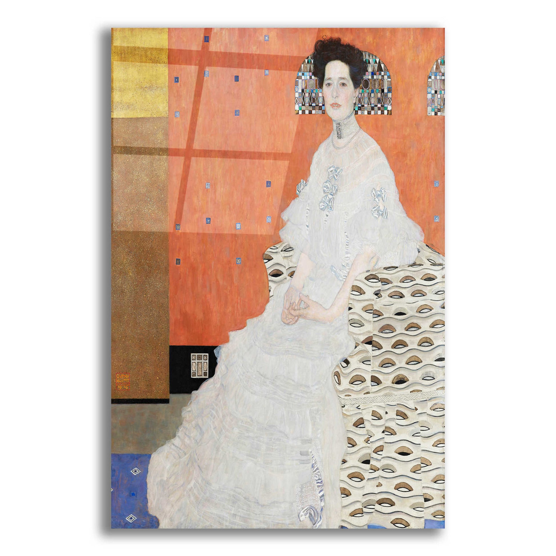 Epic Art 'Fritza Riedler' by Gustav Klimt, Acrylic Glass Wall Art,12x16