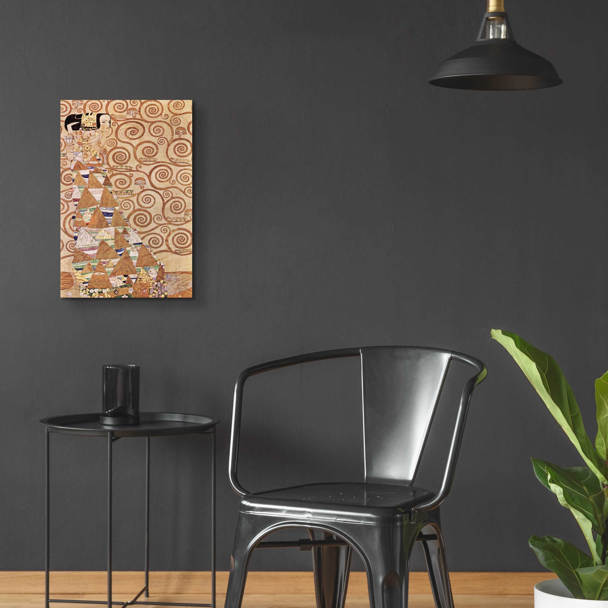 Epic Art 'Expectation' by Gustav Klimt, Acrylic Glass Wall Art,16x24