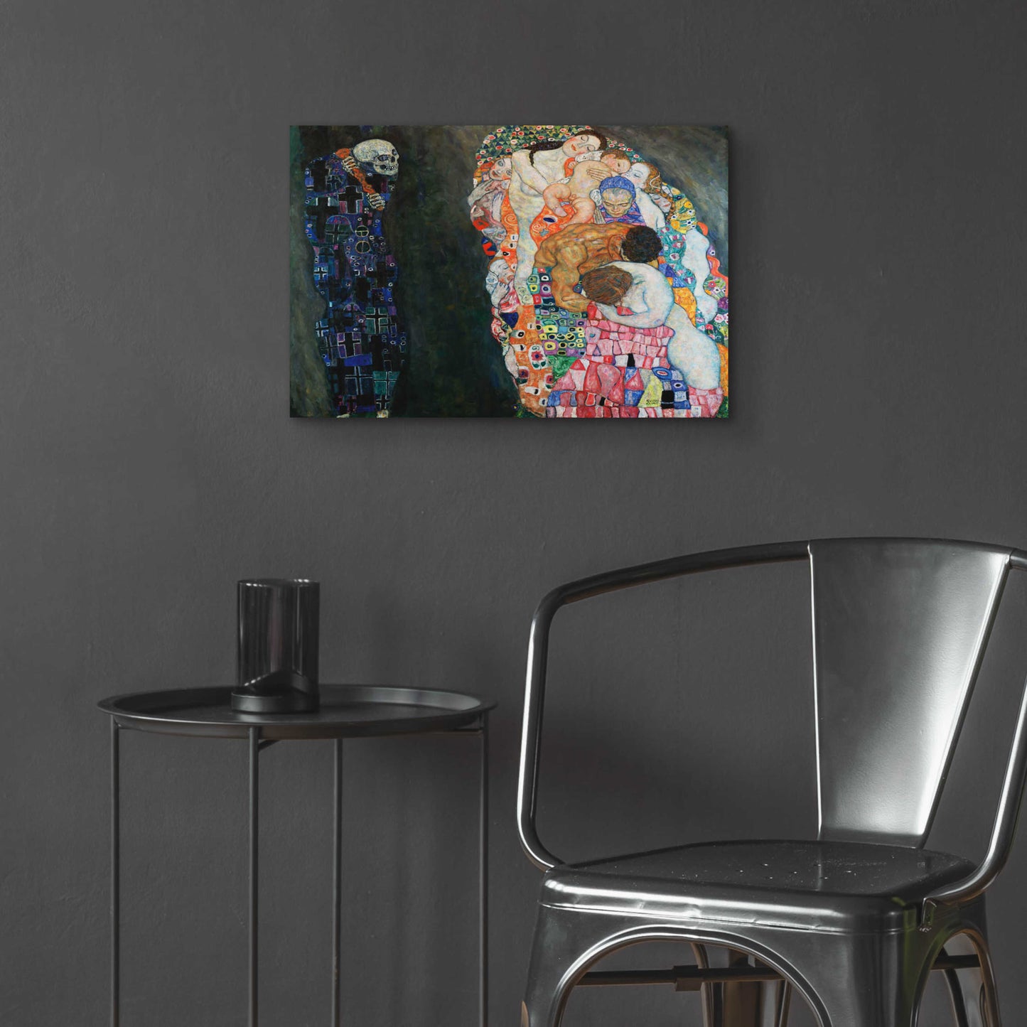 Epic Art 'Death and Life' by Gustav Klimt, Acrylic Glass Wall Art,24x16