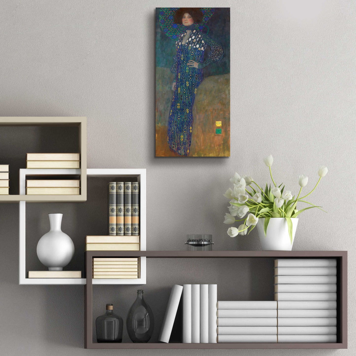 Epic Art 'Bildnis Emilie Floge' by Gustav Klimt, Acrylic Glass Wall Art,12x24