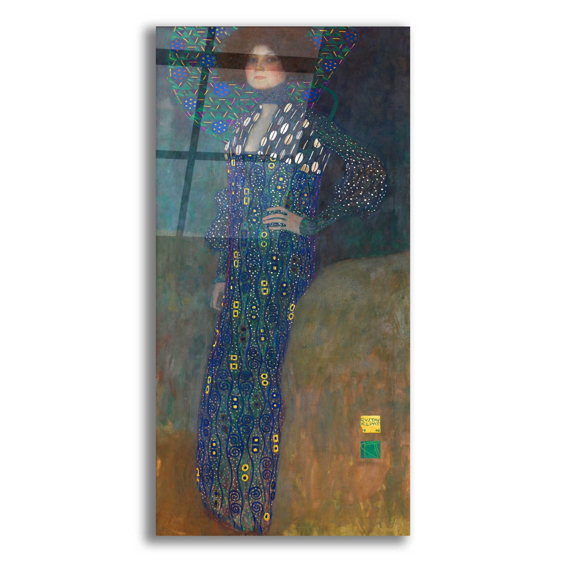 Epic Art 'Bildnis Emilie Floge' by Gustav Klimt, Acrylic Glass Wall Art,12x24