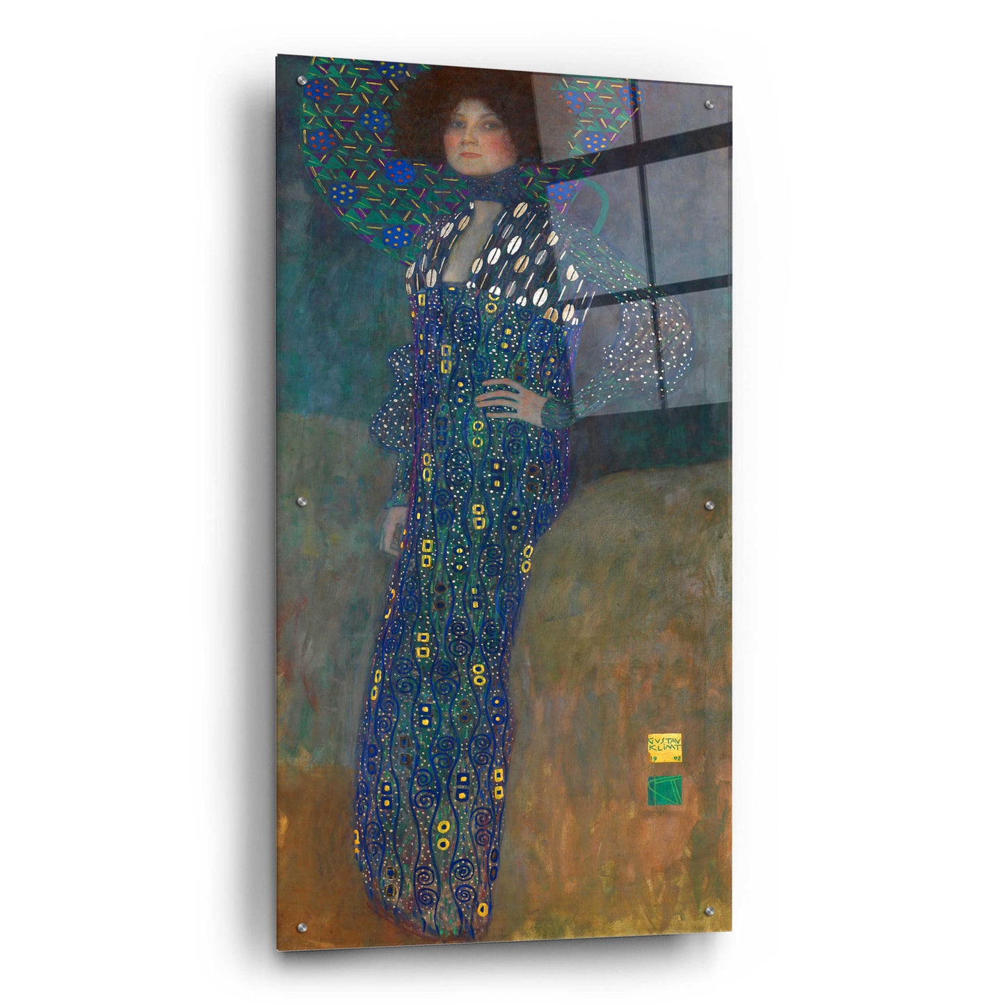 Epic Art 'Bildnis Emilie Floge' by Gustav Klimt, Acrylic Glass Wall Art,24x48