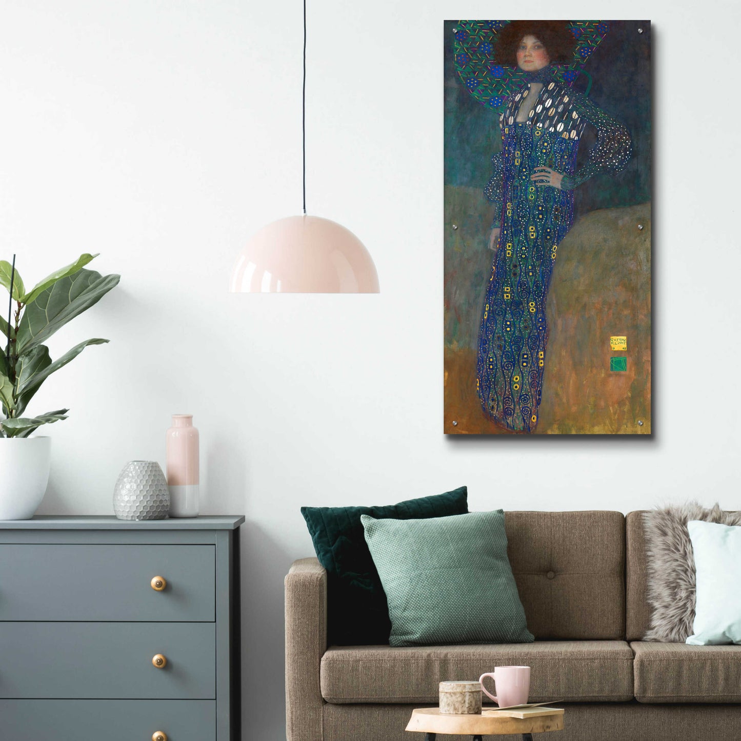 Epic Art 'Bildnis Emilie Floge' by Gustav Klimt, Acrylic Glass Wall Art,24x48