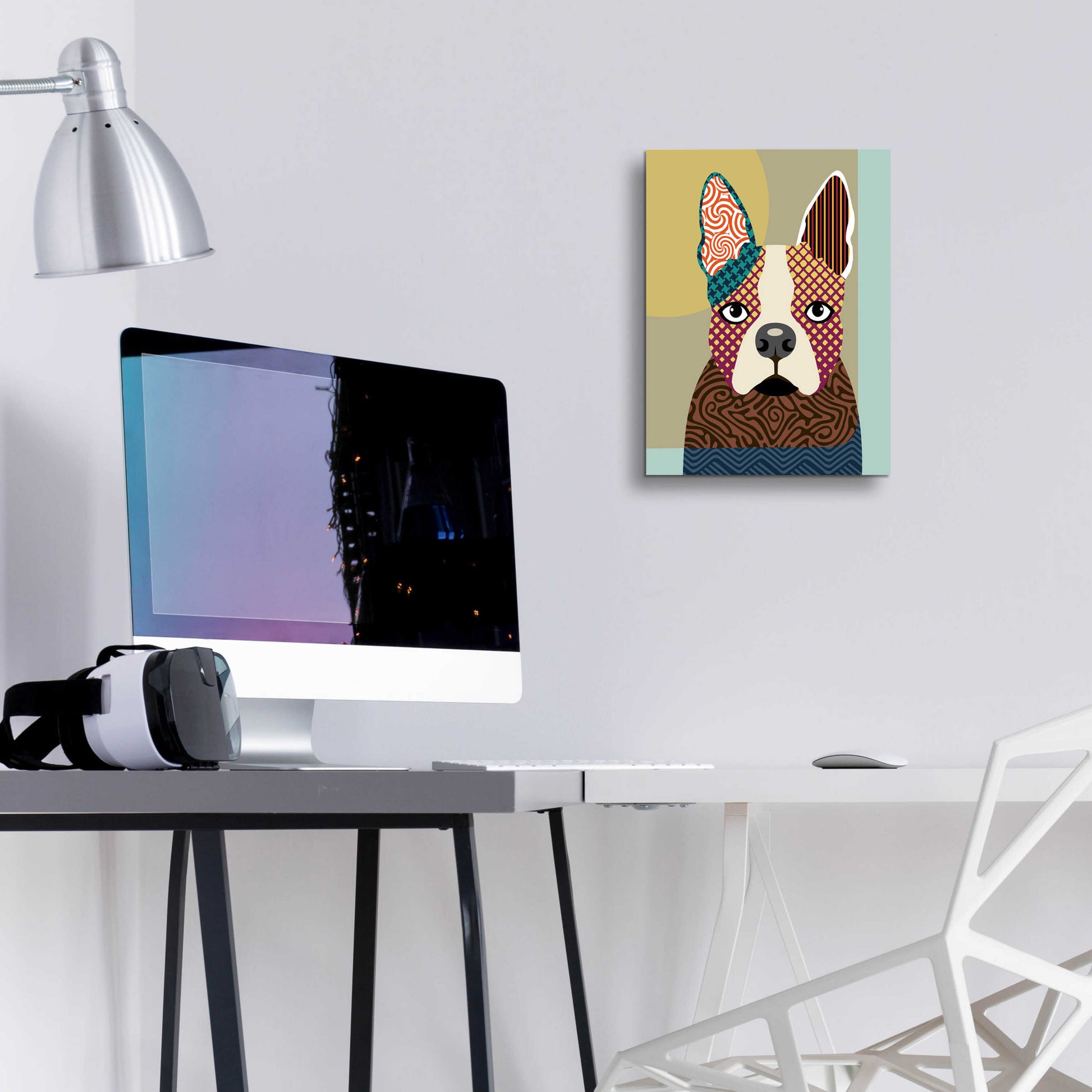 Epic Art 'Boston Terrier' by Lanre Adefioyue, Acrylic Glass Wall Art,12x16