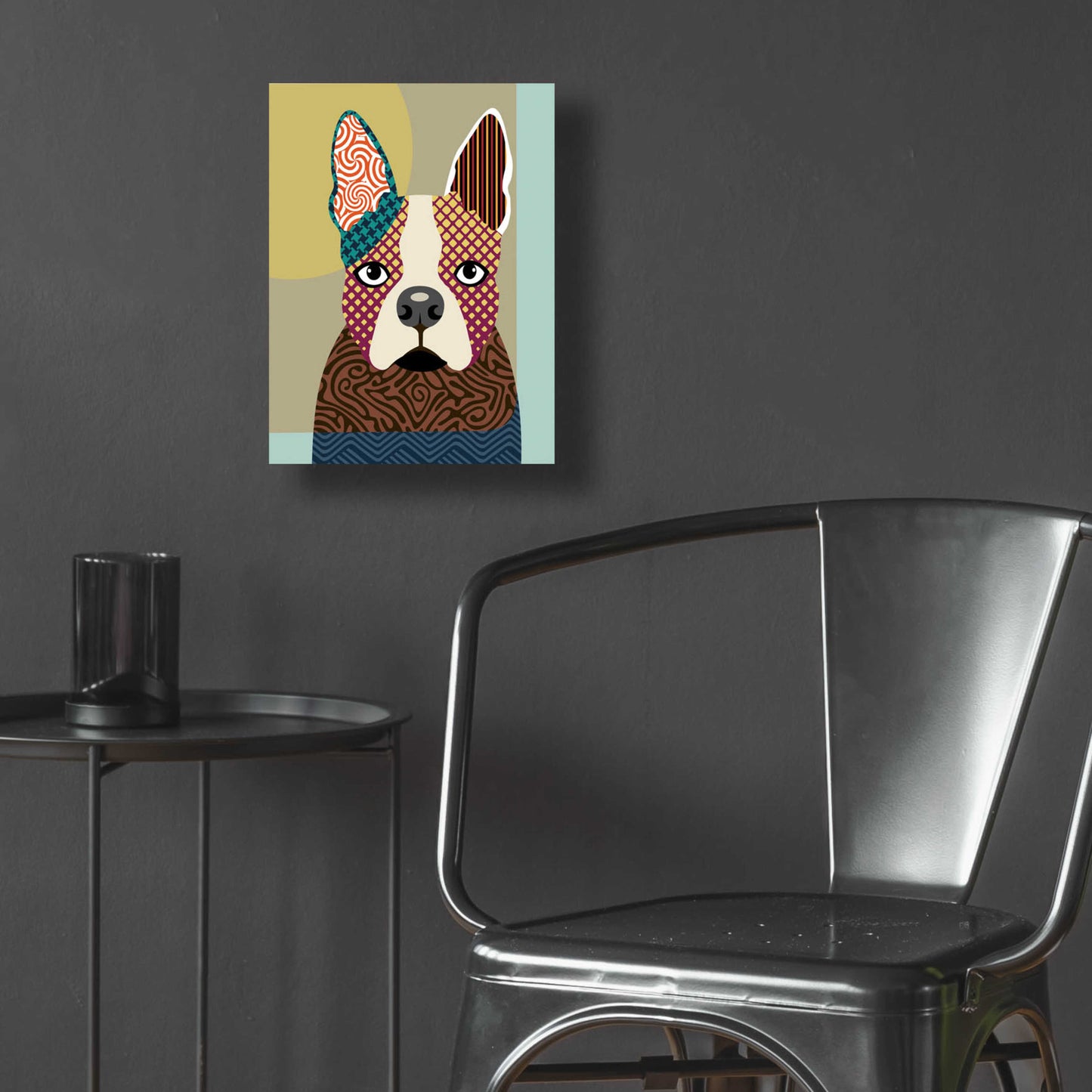 Epic Art 'Boston Terrier' by Lanre Adefioyue, Acrylic Glass Wall Art,12x16