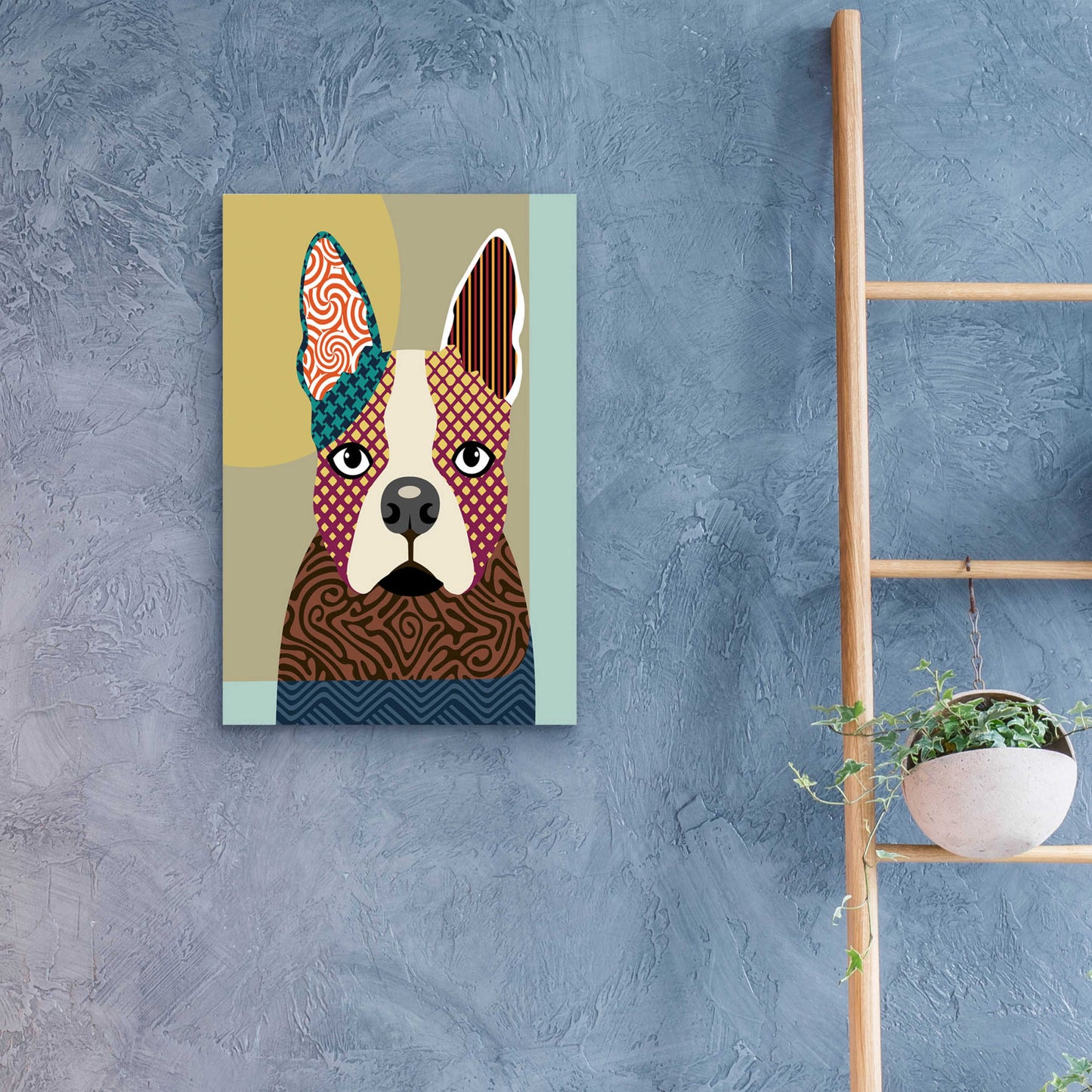 Epic Art 'Boston Terrier' by Lanre Adefioyue, Acrylic Glass Wall Art,16x24