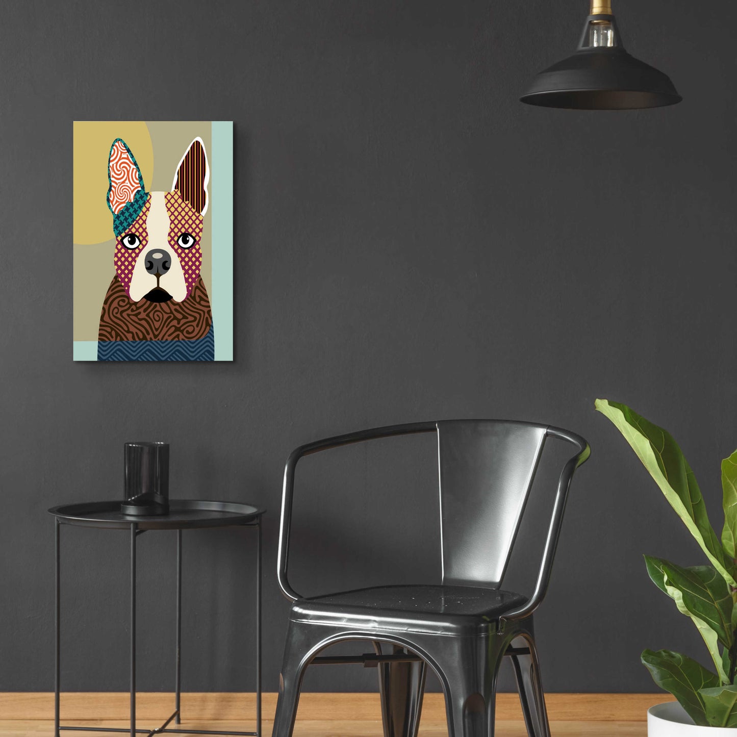 Epic Art 'Boston Terrier' by Lanre Adefioyue, Acrylic Glass Wall Art,16x24