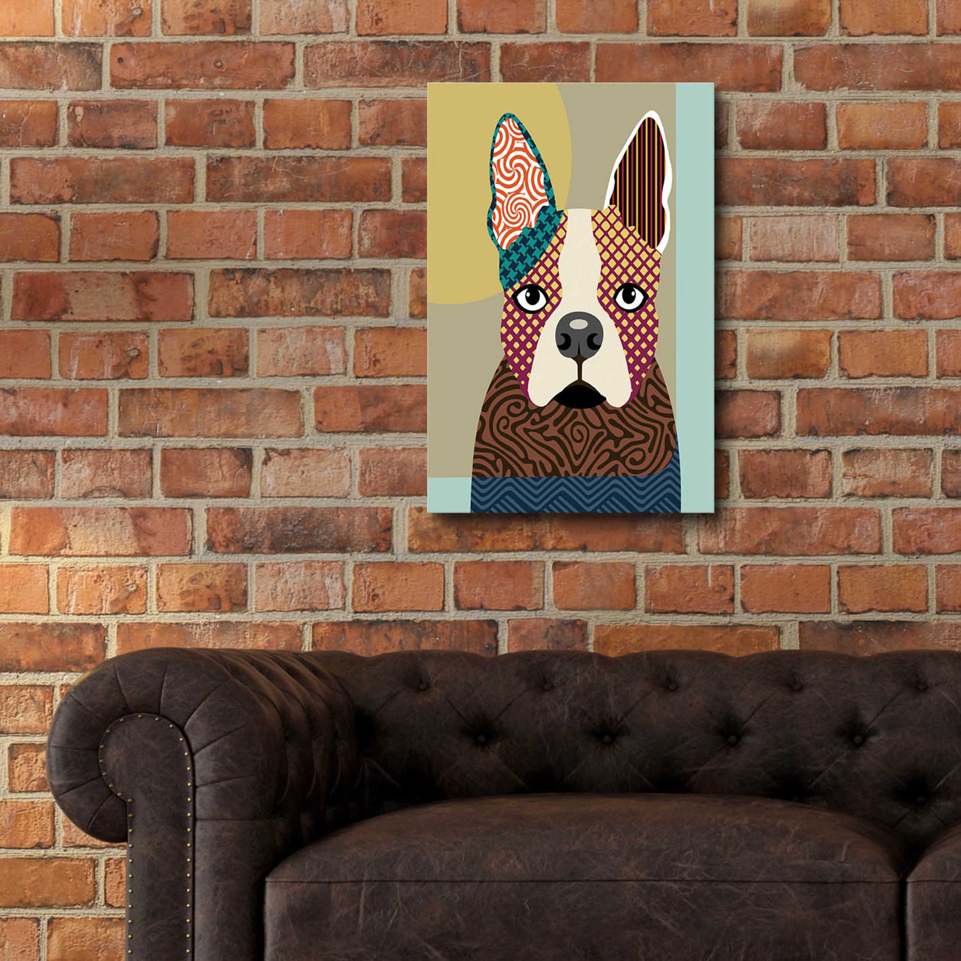 Epic Art 'Boston Terrier' by Lanre Adefioyue, Acrylic Glass Wall Art,16x24