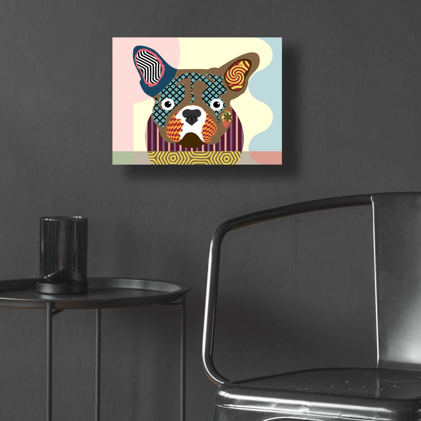 Epic Art 'French Bulldog' by Lanre Adefioyue, Acrylic Glass Wall Art,16x12