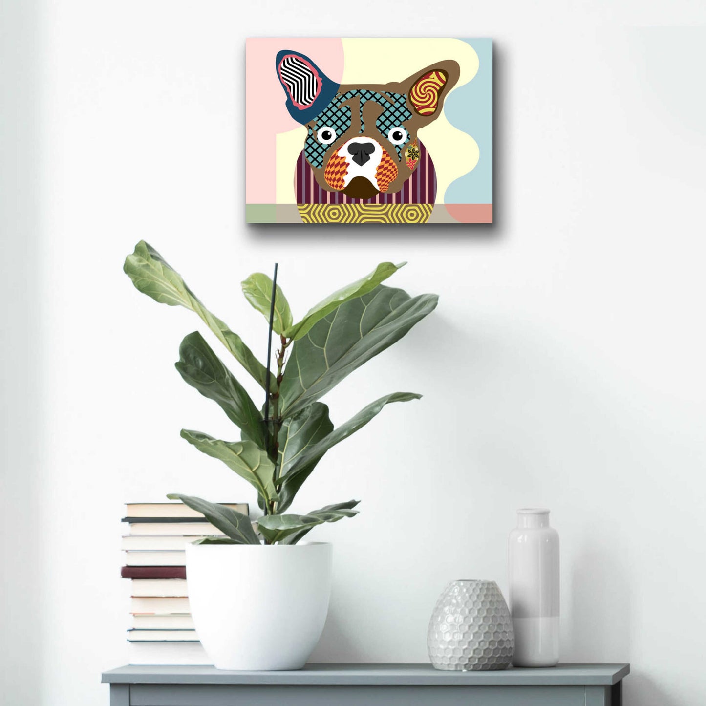 Epic Art 'French Bulldog' by Lanre Adefioyue, Acrylic Glass Wall Art,16x12