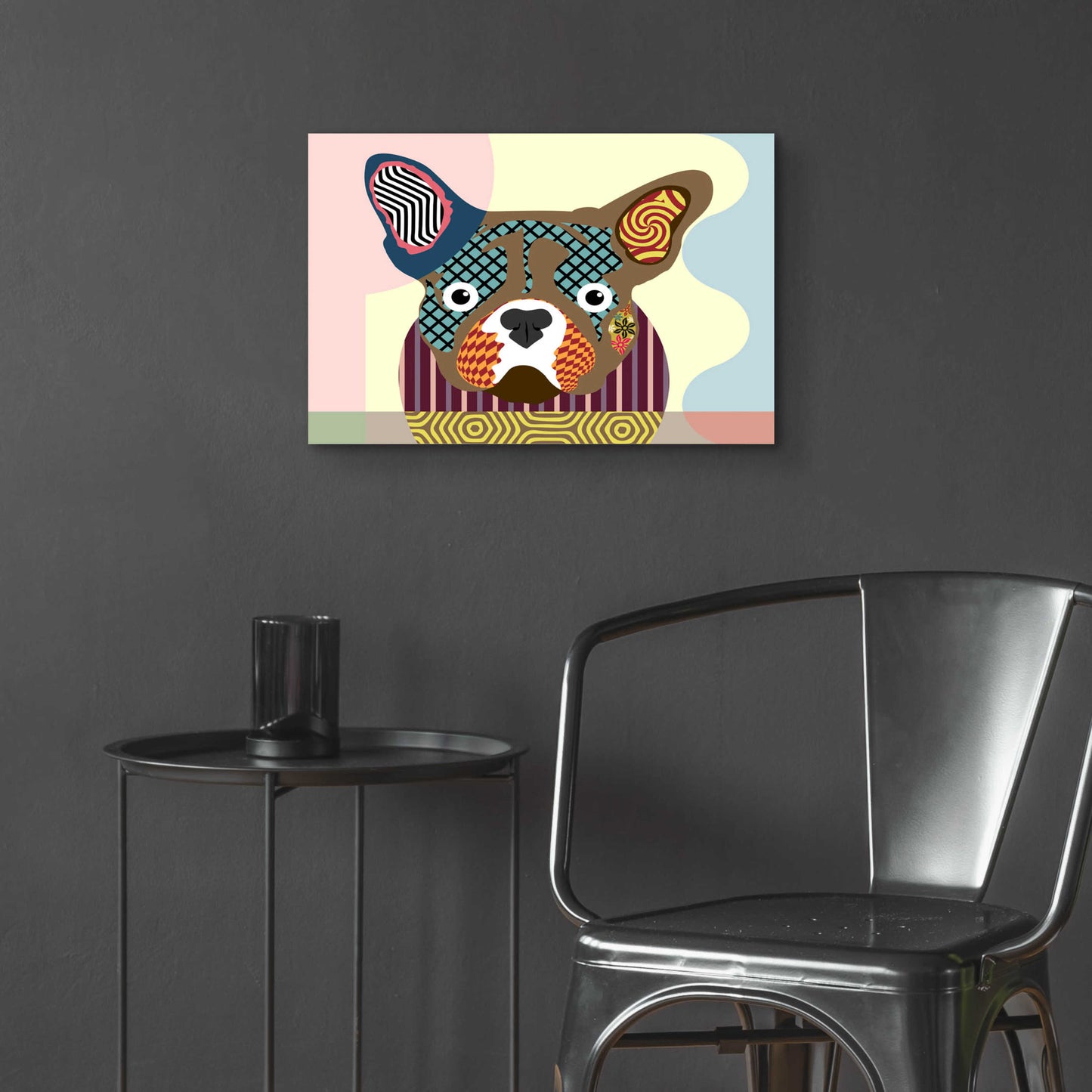 Epic Art 'French Bulldog' by Lanre Adefioyue, Acrylic Glass Wall Art,24x16