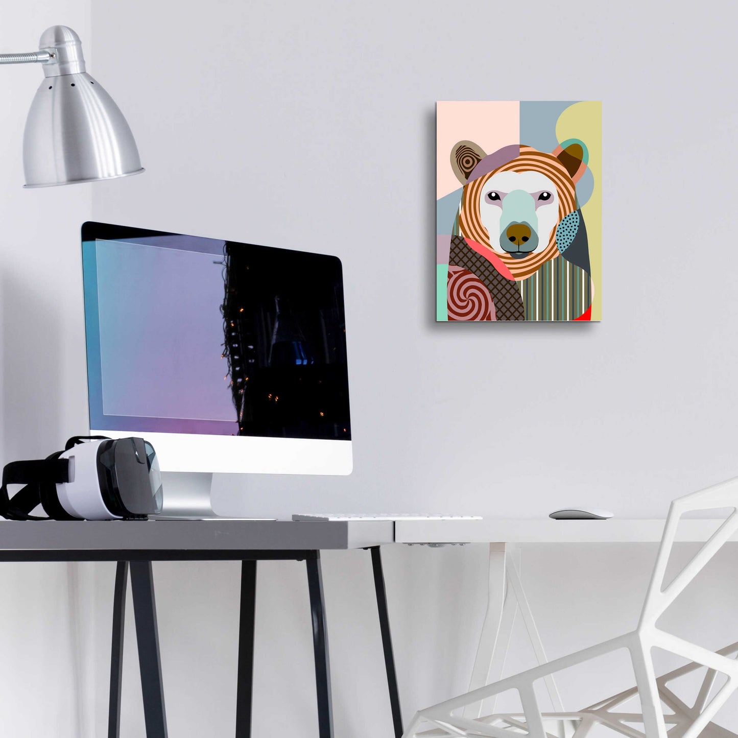 Epic Art 'Hunting Polar Bear' by Lanre Adefioyue, Acrylic Glass Wall Art,12x16