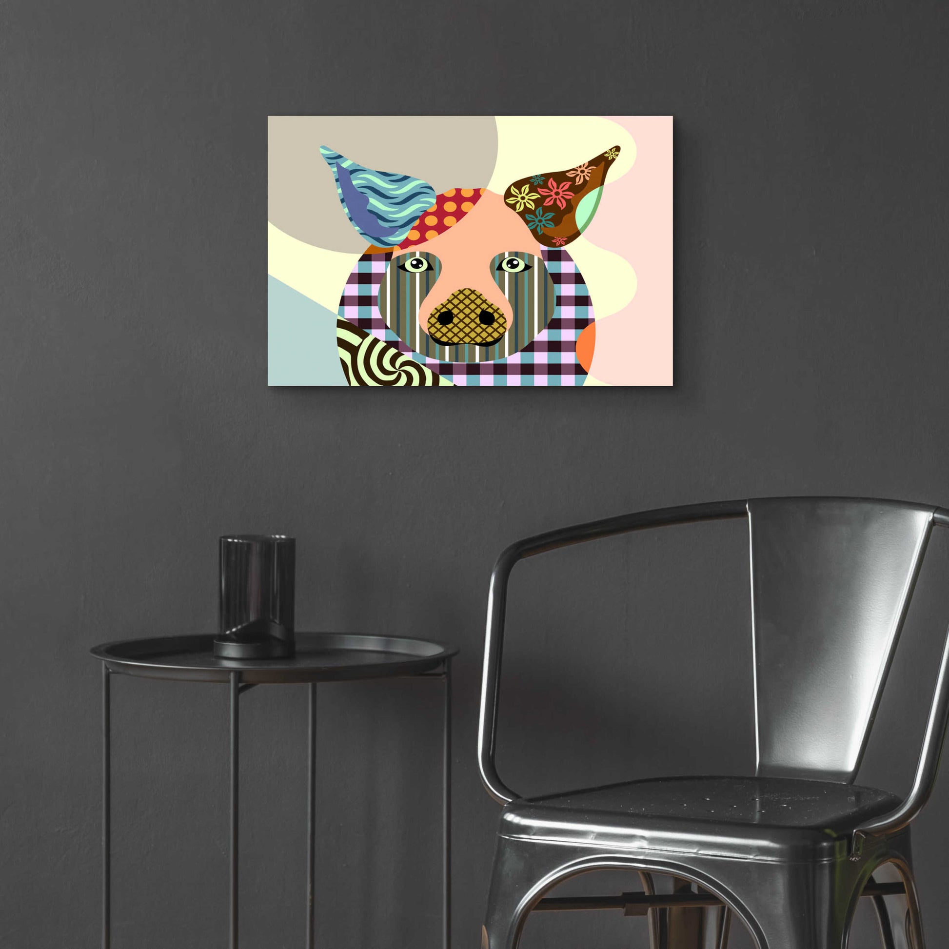 Epic Art 'Piggy' by Lanre Adefioyue, Acrylic Glass Wall Art,24x16