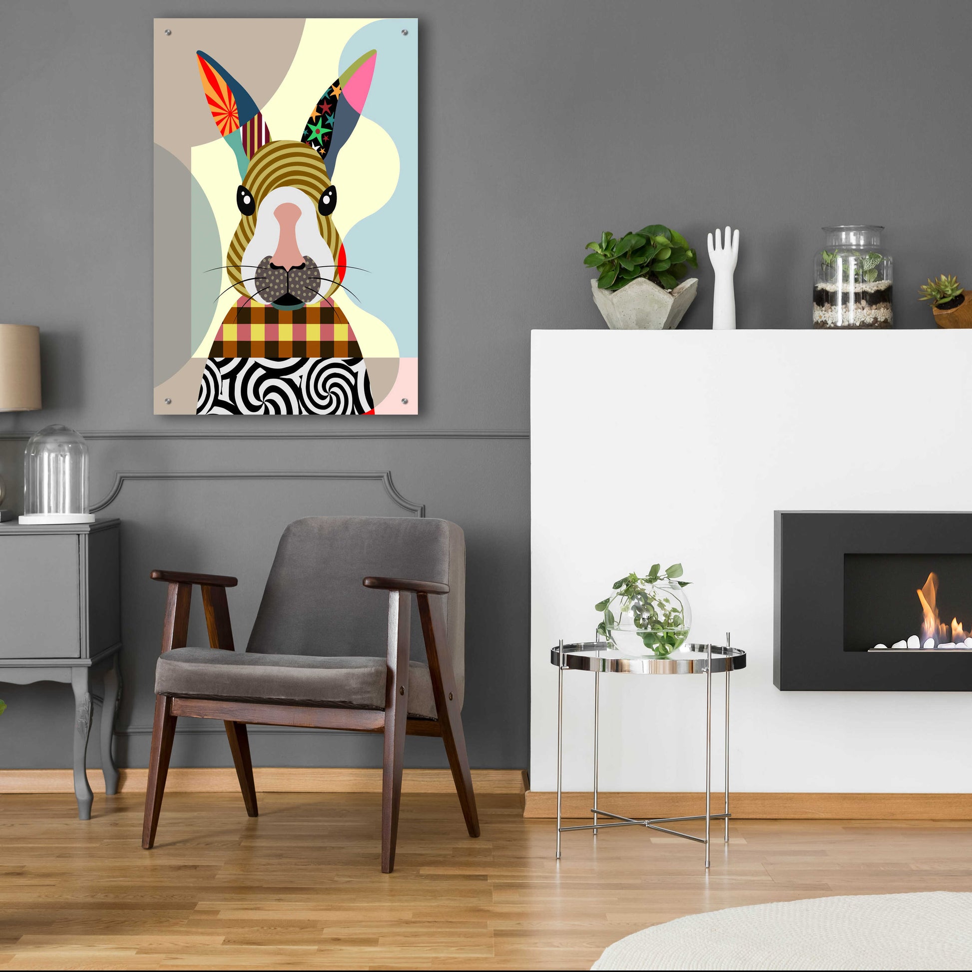 Epic Art 'Sexy Bunny' by Lanre Adefioyue, Acrylic Glass Wall Art,24x36