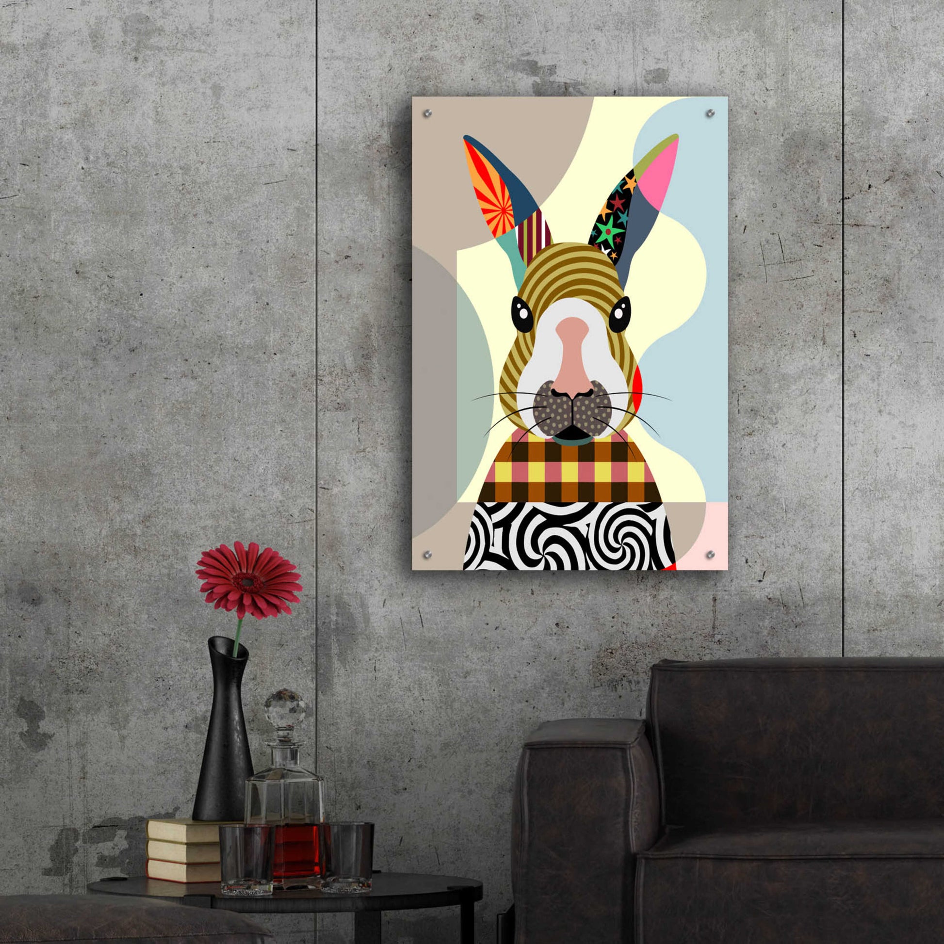 Epic Art 'Sexy Bunny' by Lanre Adefioyue, Acrylic Glass Wall Art,24x36