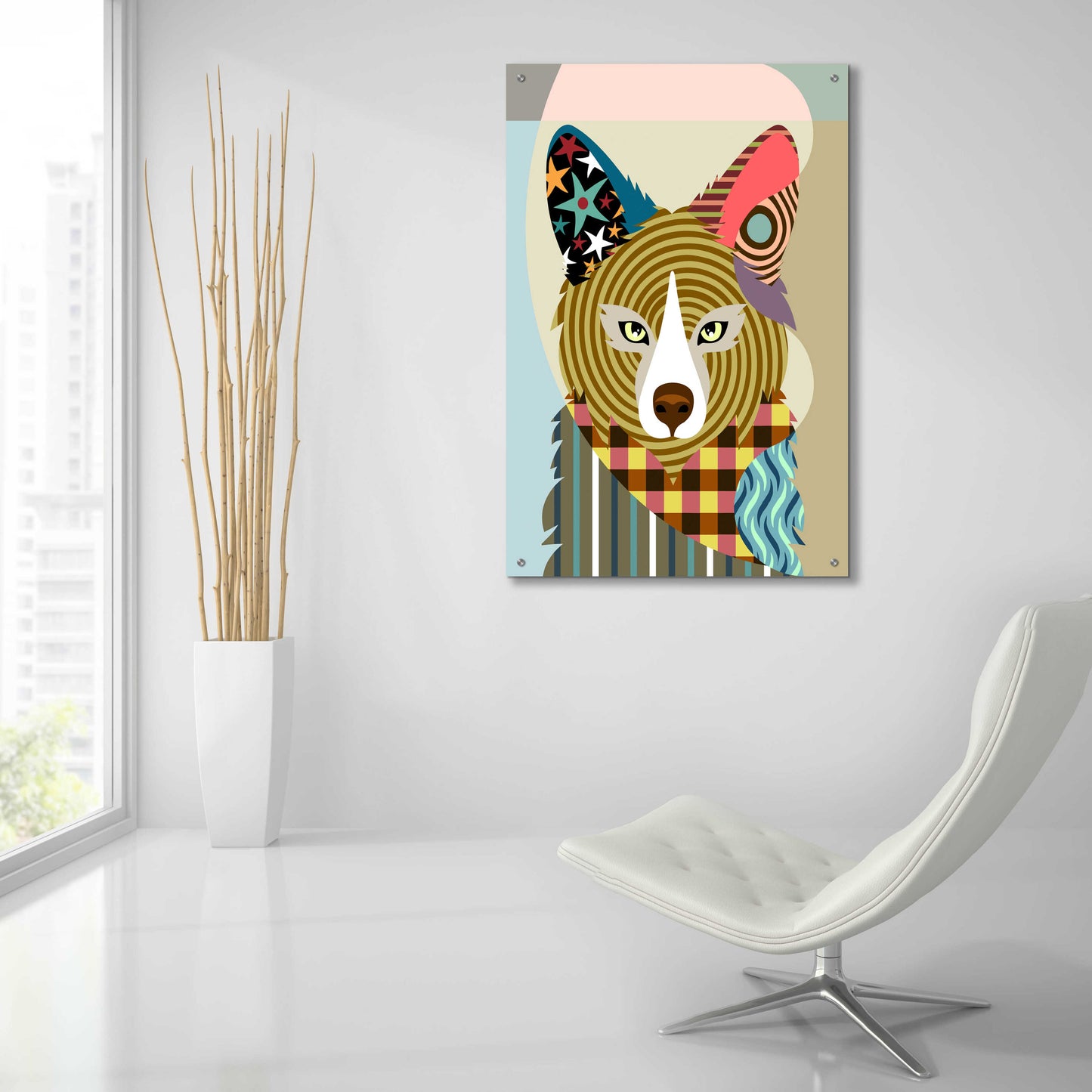 Epic Art 'Sly as a Fox' by Lanre Adefioyue, Acrylic Glass Wall Art,24x36