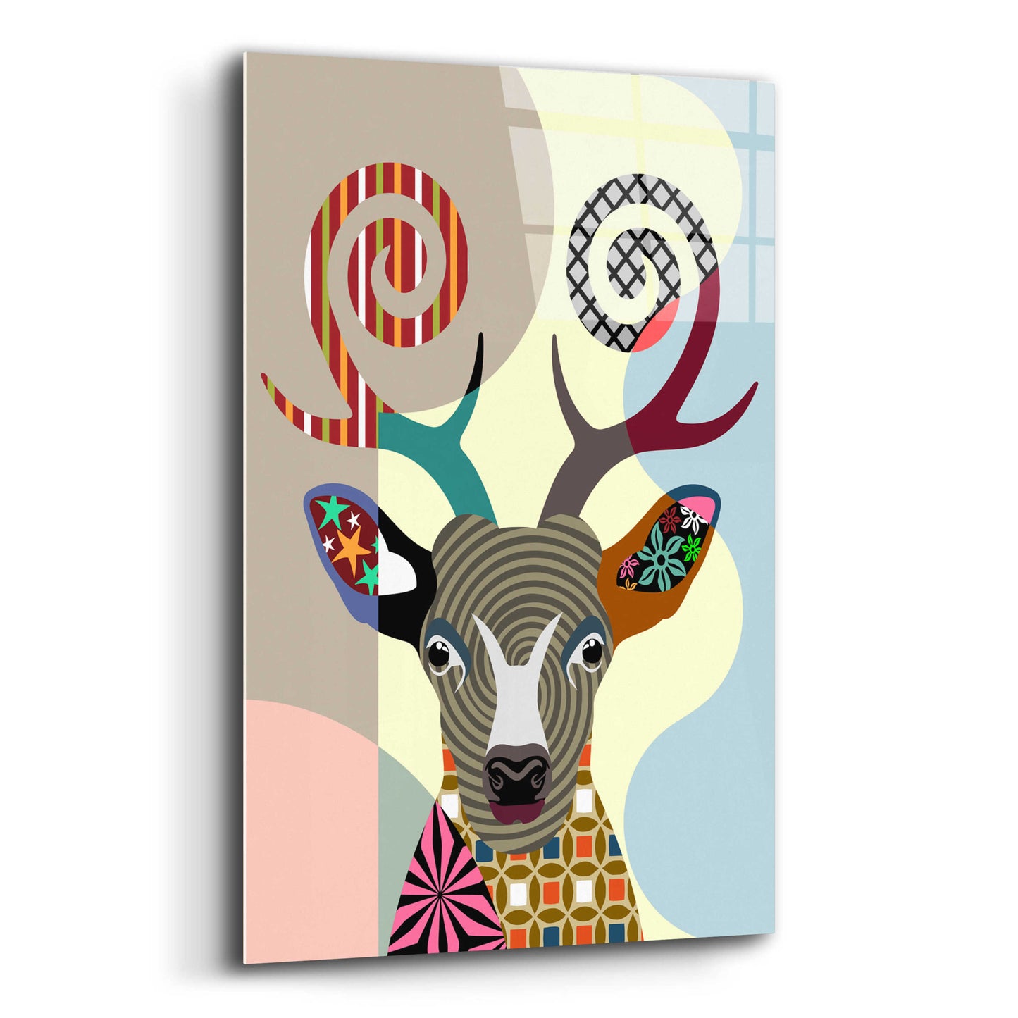 Epic Art 'Spectrum Deer' by Lanre Adefioyue, Acrylic Glass Wall Art,12x16